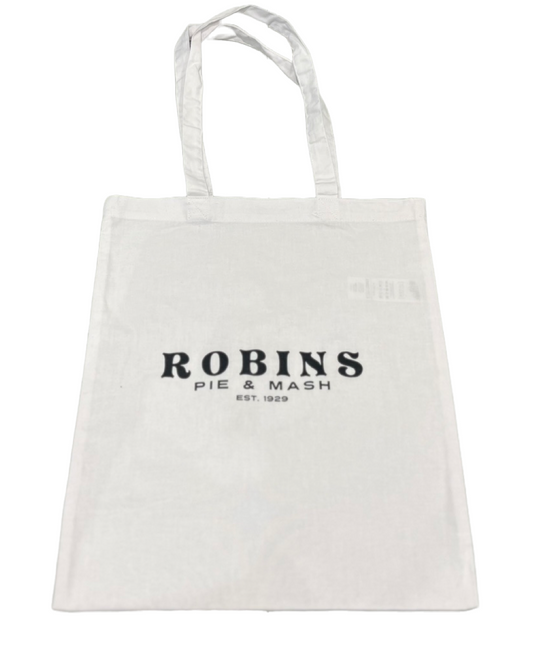 Robins Pie & Mash Tote Bag White